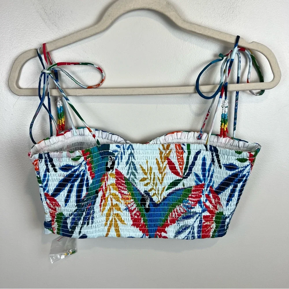 NEW Farm Rio Macaw Wind Smocked Crop
Top Beaded in Medium - Picture 5 of 10